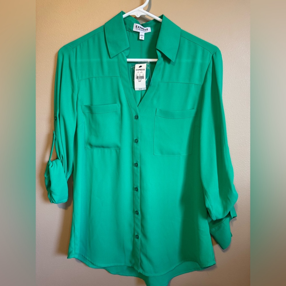 Express Vibrant Green Blouse